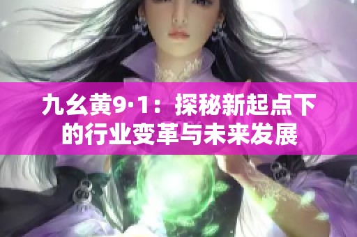 九幺黄9·1：探秘新起点下的行业变革与未来发展