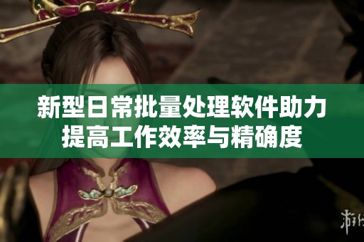 新型日常批量处理软件助力提高工作效率与精确度