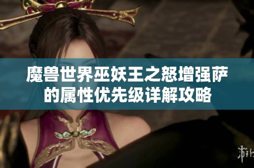 魔兽世界巫妖王之怒增强萨的属性优先级详解攻略