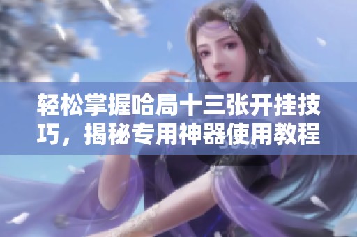 轻松掌握哈局十三张开挂技巧，揭秘专用神器使用教程