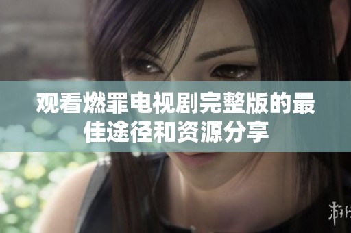 观看燃罪电视剧完整版的最佳途径和资源分享