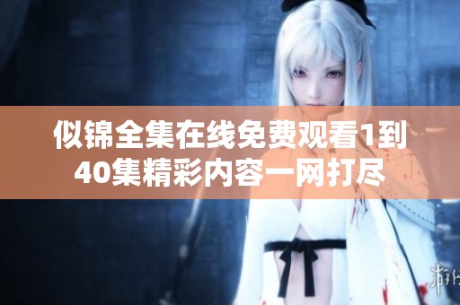 似锦全集在线免费观看1到40集精彩内容一网打尽