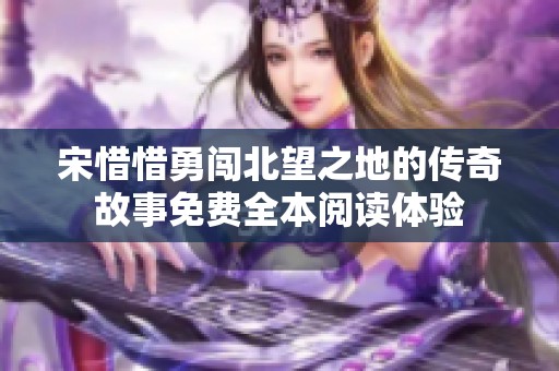 宋惜惜勇闯北望之地的传奇故事免费全本阅读体验