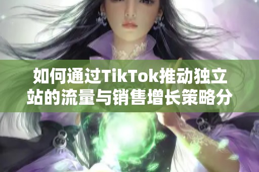 如何通过TikTok推动独立站的流量与销售增长策略分享